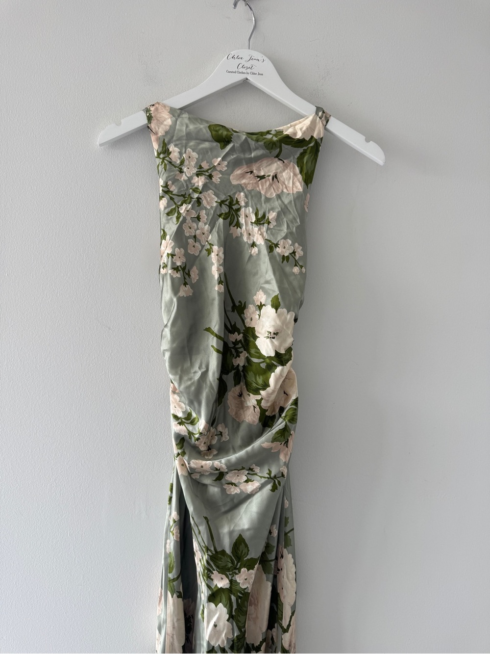 REFORMATION Anaiis Silk Dress in Tarragon 0 - Picture 5 of 7